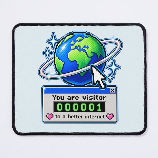 Item preview, You Are Visitor 000001 Better Internet Retro Web Pixel Design designed and sold by MetaModel Editions.