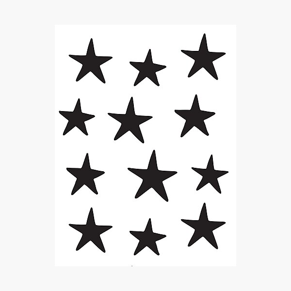 Star Pattern Black On White Photographic Print