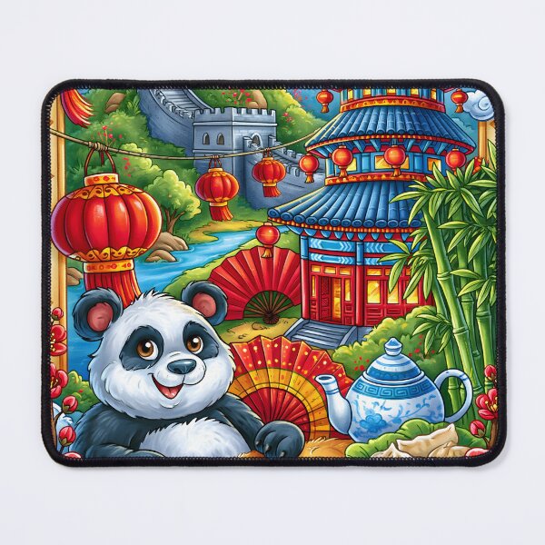 Item preview, Charming Panda Near Traditional Chinese Landscape designed and sold by Artessie.