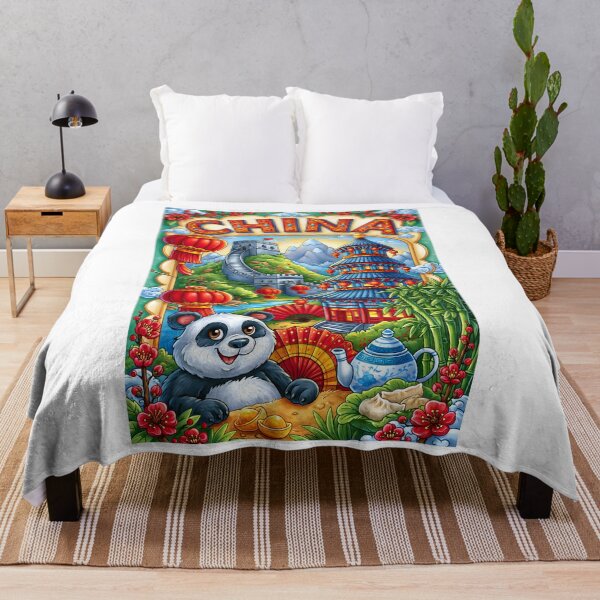 Item preview, Charming Panda Near Traditional Chinese Landscape designed and sold by Artessie.