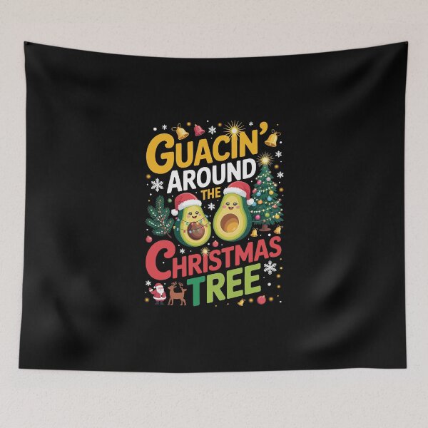 Item preview, Guacin Around The Christmas Tree – Funny Avocado Holiday Ar designed and sold by jkrphoto.