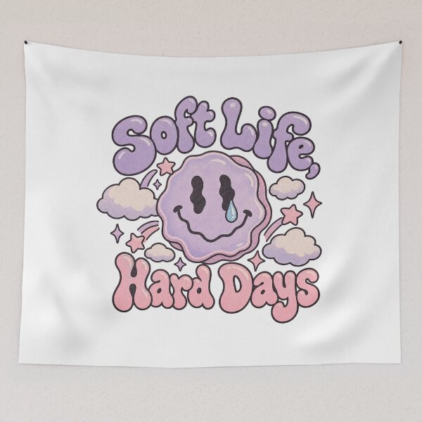Item preview, Soft Life Hard Days Retro Smiley Design designed and sold by NovaToons.