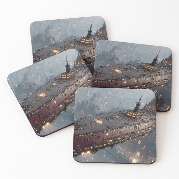 Item preview, Gothic Cathedral Battleship Sci-Fi Art | Dark Fantasy Spaceship designed and sold by MerchMain.
