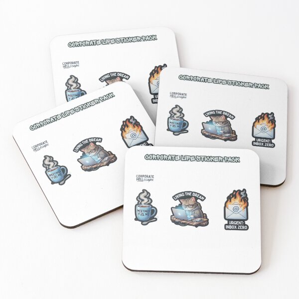 Item preview, Corporate Life Funny Sarcastic Office Humor Cat Sticker Pack designed and sold by SmartPuns.