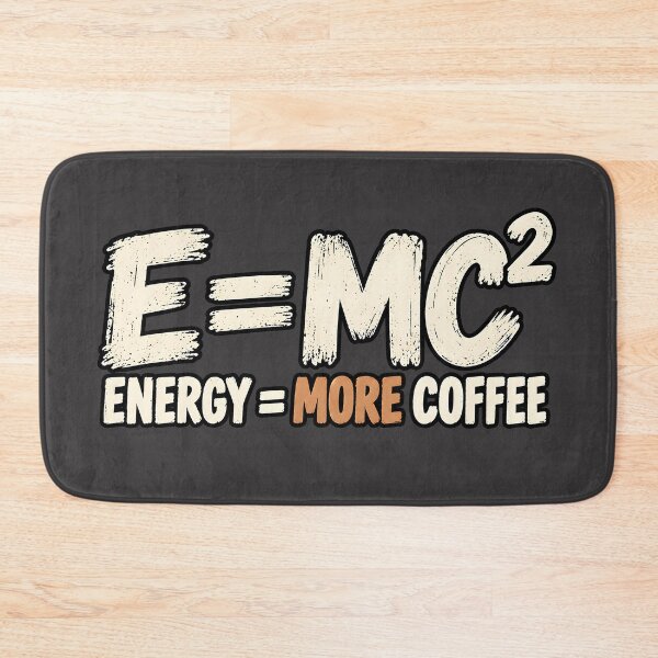 Item preview, E=MC² – Energy Equals More Coffee designed and sold by PRINTIONAL.
