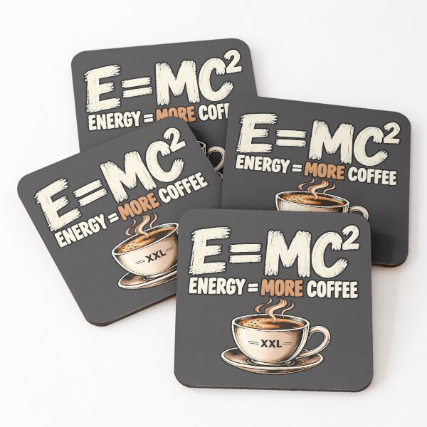 Item preview, E=MC² – Energy Equals More Coffee designed and sold by PRINTIONAL.