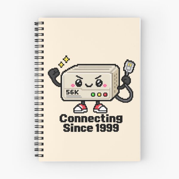 Artikelvorschau, Niedliche Retro-Internet-Pixelgrafik im 56K-Modem-Stil entworfen und verkauft von MetaModel Editions.