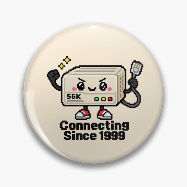 Artikelvorschau, Niedliche Retro-Internet-Pixelgrafik im 56K-Modem-Stil entworfen und verkauft von MetaModel Editions.