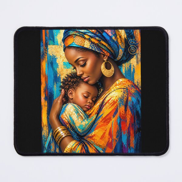 Item preview, Ancestral Bonds: African Mother & Child in Vivid Color designed and sold by GARAPROMOCIONES.