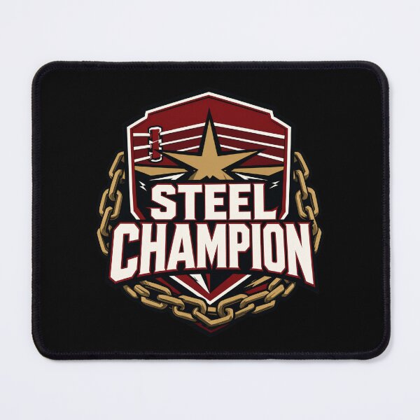 Item preview, Steel Champion Wrestling Title Emblem designed and sold by Dogy Corgi.
