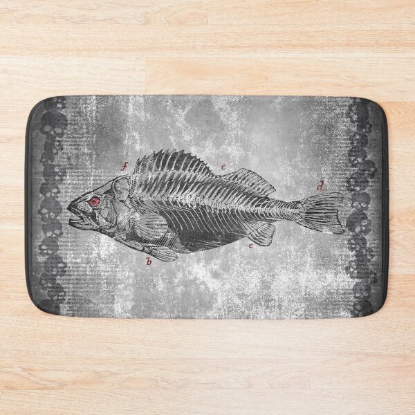 Item preview, Vintage Fish Skeleton Anatomy Diagram Specimen Bones designed and sold by Ghoul Enterprises.