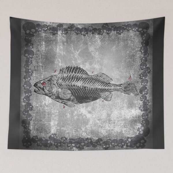 Item preview, Vintage Fish Skeleton Anatomy Diagram Specimen Bones designed and sold by Ghoul Enterprises.