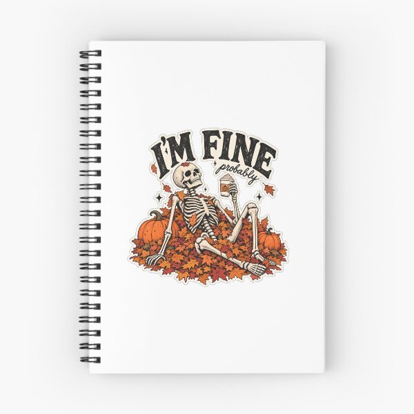Item preview, I’m Fine Probably Skeleton Sticker | Vintage Halloween Coffee Sticker | Funny Autumn Skeleton Sticker designed and sold by thelifeofky.