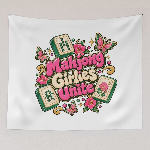 Item preview, Mahjong Girlies Unite Aesthetic Tile Design designed and sold by NovaToons.