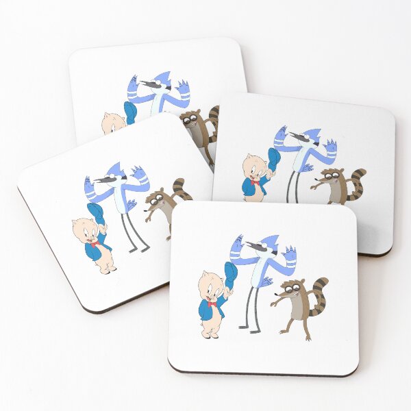 Item preview, Regular Show Rigby and Mordecai Vs Porky pig designed and sold by Megankott.