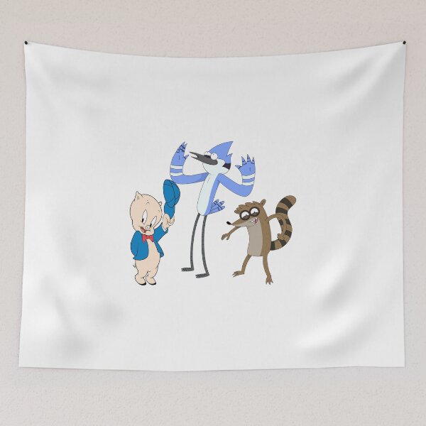 Item preview, Regular Show Rigby and Mordecai Vs Porky pig designed and sold by Megankott.