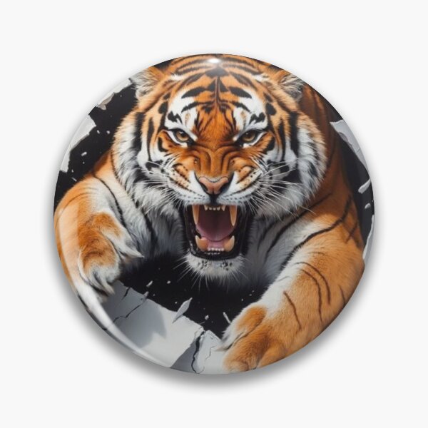 Item preview, Tiger Breaking Through the Wall – Fierce Wild Predator designed and sold by Henrylifestyle2.