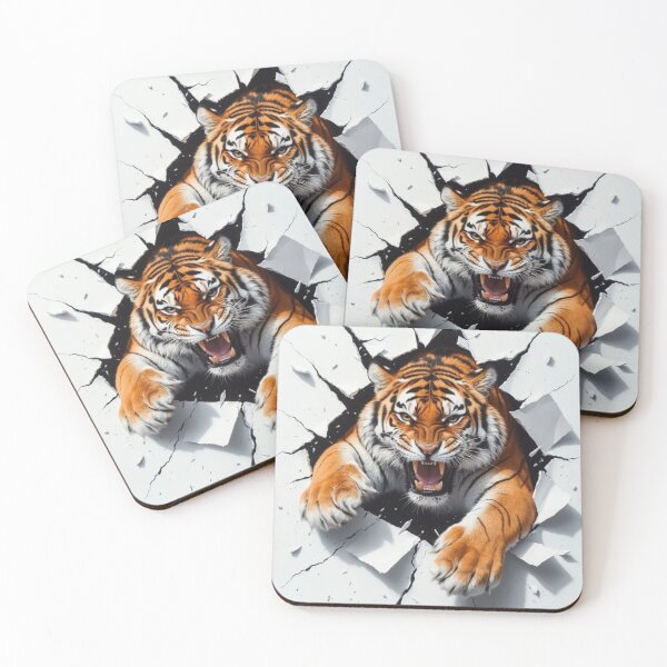 Item preview, Tiger Breaking Through the Wall – Fierce Wild Predator designed and sold by Henrylifestyle2.
