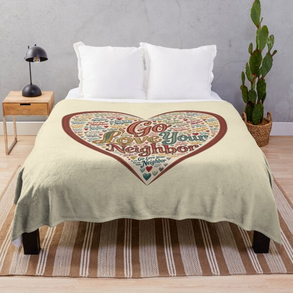Item preview, Go Love Your Neighbor - Heart Retro Word Cloud Typography designed and sold by D-Islamic.
