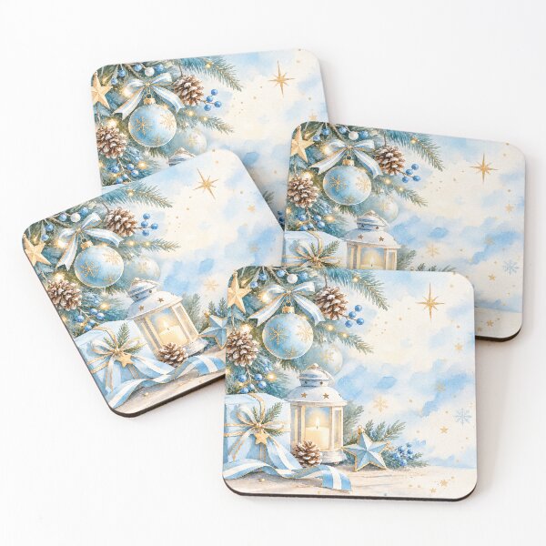 Item preview, Blue and White Christmas - Watercolor Christmas Illustration designed and sold by Esencia Argentina.