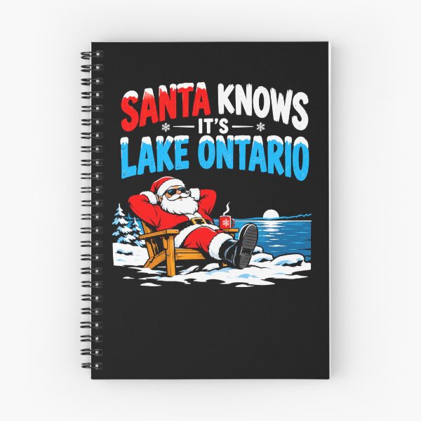 Item preview, Santa Knows It's Lake Ontario - Funny Santa Lake Ontario Christmas Great Lakes Ontario Canada Holiday designed and sold by 519xdesign.