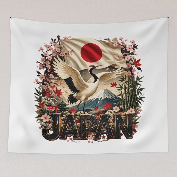 Item preview, Japan Heritage – Crane & Mount Fuji Emblem designed and sold by FlagX.