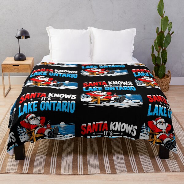 Item preview, Santa Knows It's Lake Ontario - Funny Santa Lake Ontario Christmas Great Lakes Ontario Canada Holiday designed and sold by 519xdesign.