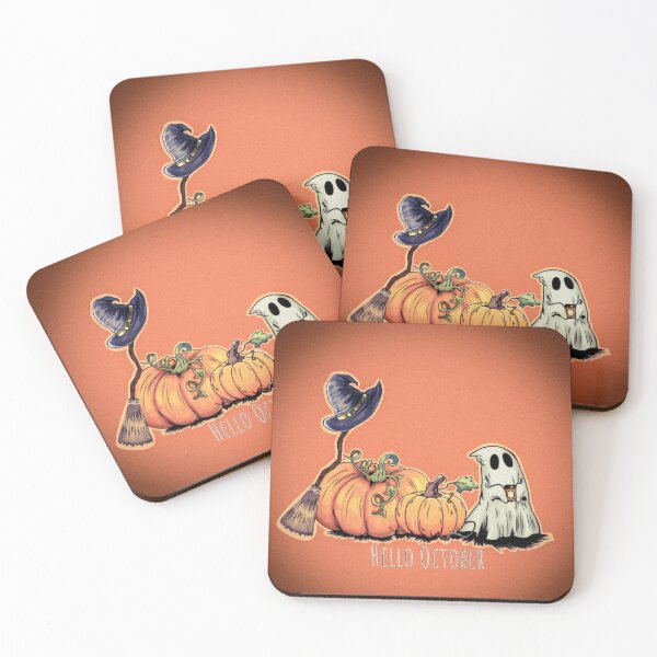 Item preview, Hello October Cute Halloween Ghost and Pumpkin designed and sold by By Laura.