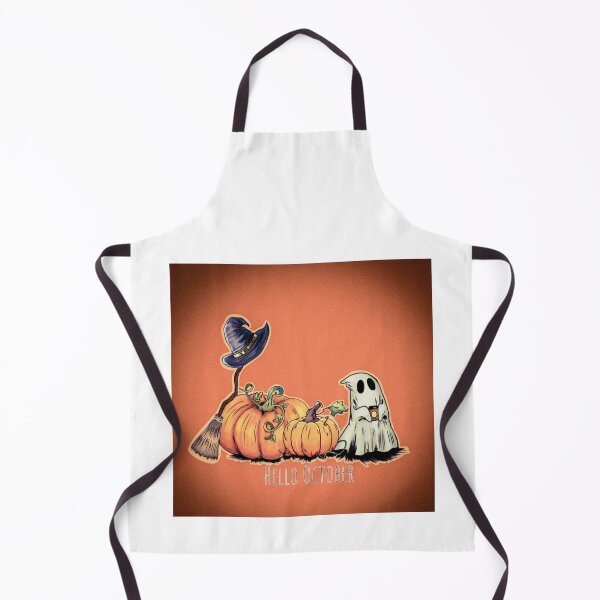 Item preview, Hello October Cute Halloween Ghost and Pumpkin designed and sold by By Laura.