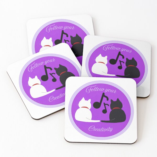 Item preview, Follow Your Creativity Music Notes Cats Artist Quote designed and sold by ZenVibeDesign.