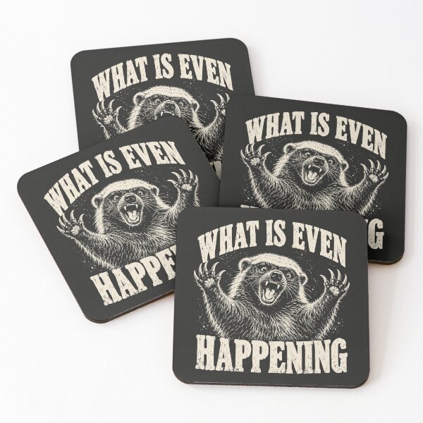 Item preview, What Is Even Happening Confused Honey Badger  designed and sold by Y-Vibes.
