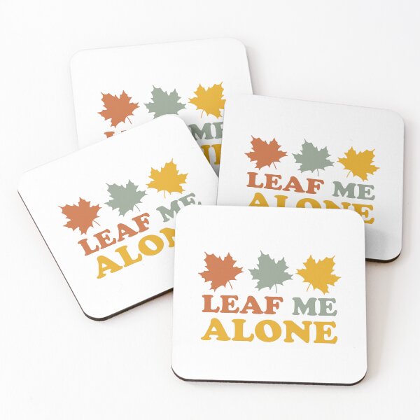 Item preview, Retro Leaf Me Alone Funny Autumn Fall Puns Maple Leaves designed and sold by Shape Snip Studio.