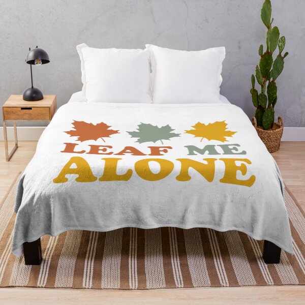 Item preview, Retro Leaf Me Alone Funny Autumn Fall Puns Maple Leaves designed and sold by Shape Snip Studio.