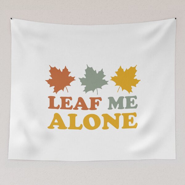 Item preview, Retro Leaf Me Alone Funny Autumn Fall Puns Maple Leaves designed and sold by Shape Snip Studio.
