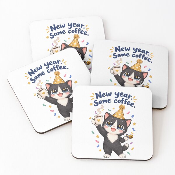 Item preview, Cute Kawaii Tuxedo Cat New Coffee designed and sold by tobbyasz.