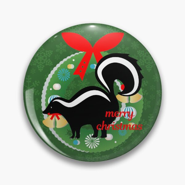 Item preview, merry christmas skunk green snowflakes designed and sold by Gossip Rag.