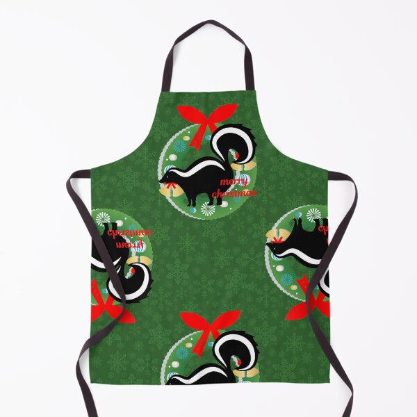 Item preview, merry christmas skunk green snowflakes designed and sold by Gossip Rag.