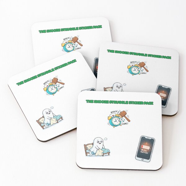 Item preview, Funny Snooze Struggle Alarm Clock Ghost Cute Sticker Pack designed and sold by SmartPuns.