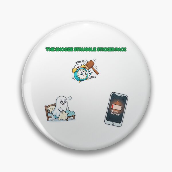 Item preview, Funny Snooze Struggle Alarm Clock Ghost Cute Sticker Pack designed and sold by SmartPuns.