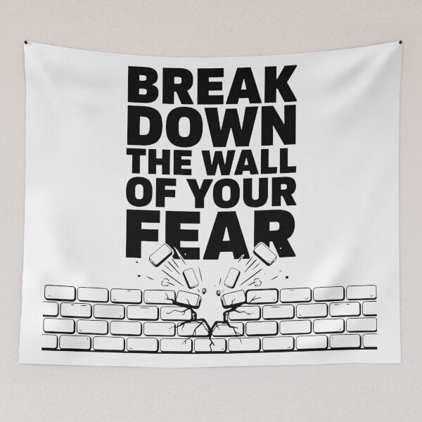 Item preview, Break Down The Wall Of Your Fear Sticker, Bold Motivational Quote Gift designed and sold by HoMya.