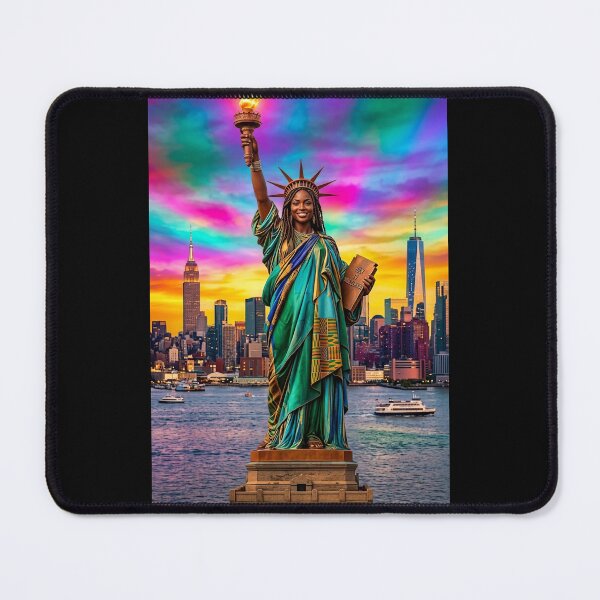 Item preview, Black Statue of Liberty: Radiant Goddess with Kente Print Heritage designed and sold by GARAPROMOCIONES.