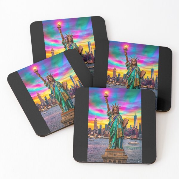 Item preview, Black Statue of Liberty: Radiant Goddess with Kente Print Heritage designed and sold by GARAPROMOCIONES.
