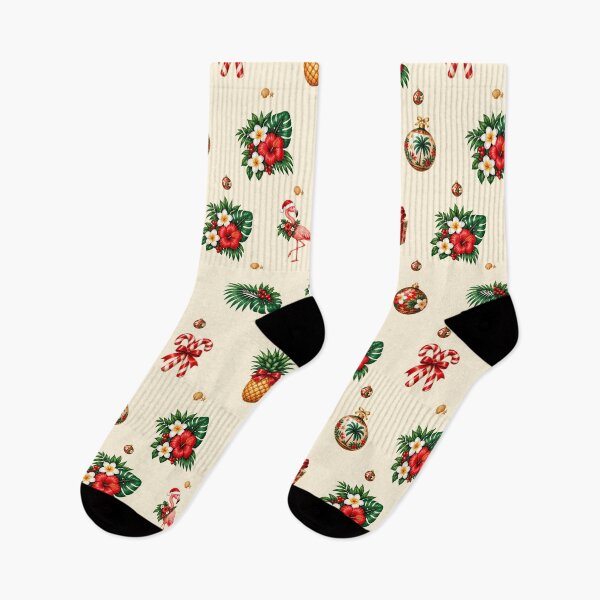 Item preview, Tropical Christmas Flamingo Pineapple Pattern designed and sold by TrinovaCreates.