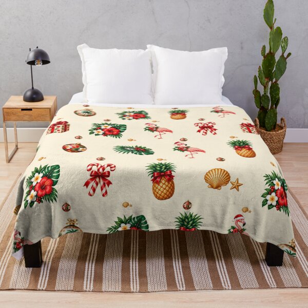 Artikelvorschau, Tropisches Weihnachts-Flamingo-Ananas-Muster entworfen und verkauft von TrinovaCreates.