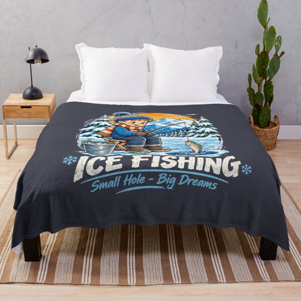 Artikelvorschau, Ice Fishing Small Hole Big Dreams,  entworfen und verkauft von MalwasBasket.