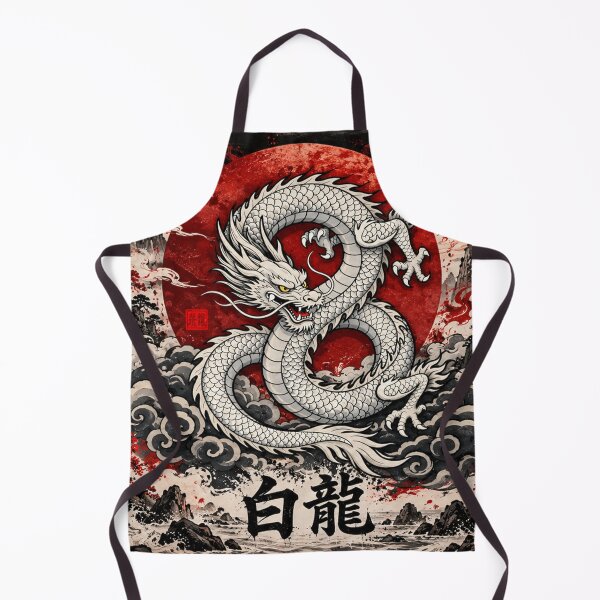 Item preview, White Dragon Red Sun Asian Mountain Fantasy Art designed and sold by Fei Long Design Hub.