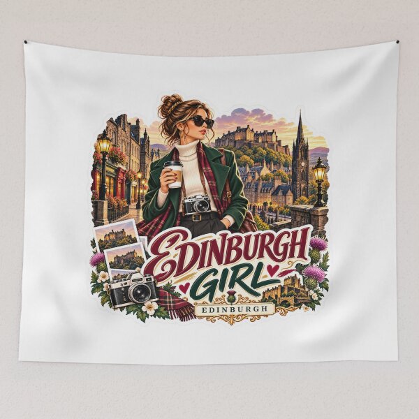 Item preview, Edinburgh Girl Scotland Castle Travel designed and sold by lorand-designs.