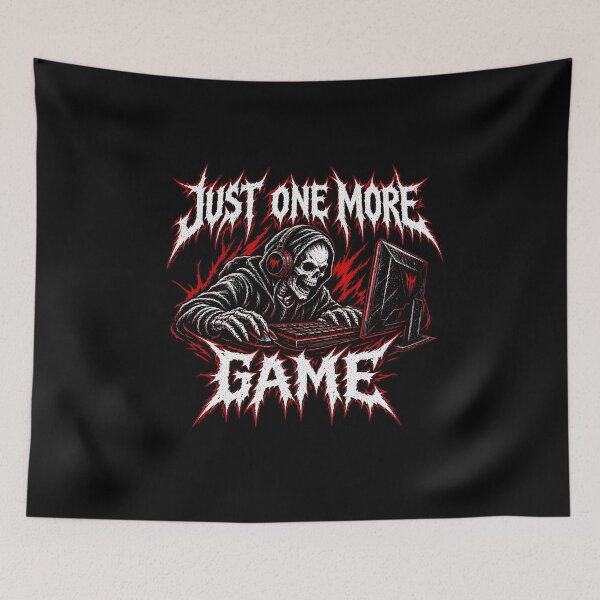 Item preview, Just One More Game – Funny Gamer Skull Gaming designed and sold by darkan1.