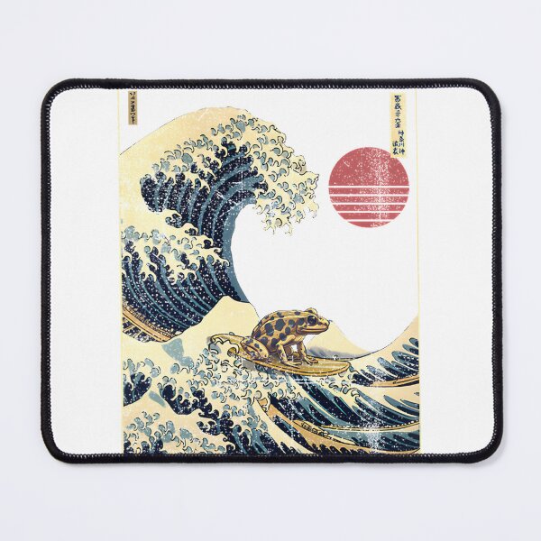 Item preview, Poison Dart Frog with Kanagawa Japanese Surfing Wave Art Design designed and sold by BlvckB0x.