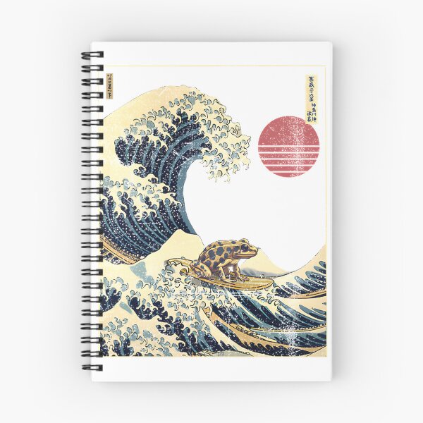 Item preview, Poison Dart Frog with Kanagawa Japanese Surfing Wave Art Design designed and sold by BlvckB0x.